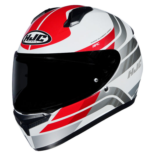 HJC HELMET C10 HIPER MC1 WHITE GREY RED