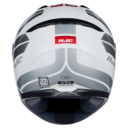 HJC HELMET C10 HIPER MC1 WHITE GREY RED