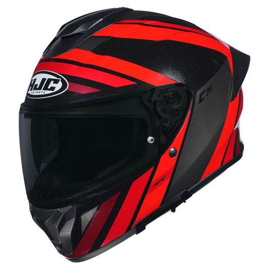 HJC HELMET C7X FABER MC1 BLACK RED