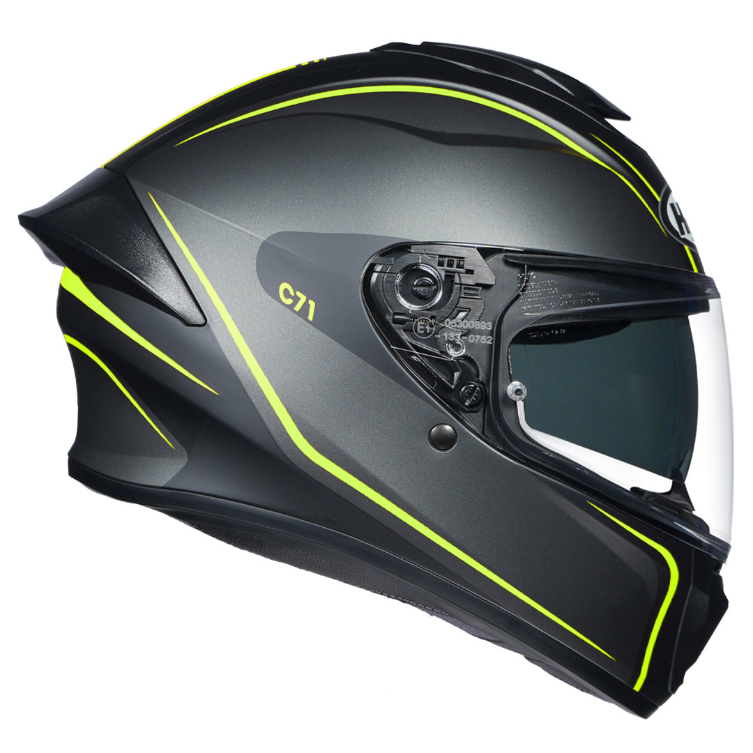 HJC HELMET C71 QUEZ MC3HSF MATT BLACK GREY FLUO YELLOW