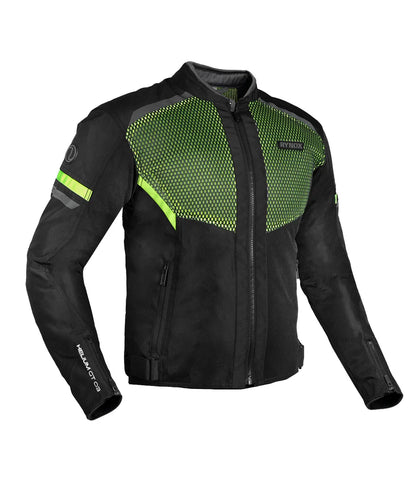 RYNOX JACKET HELIUM GT 3 BLACK HI-VIZ GREEN