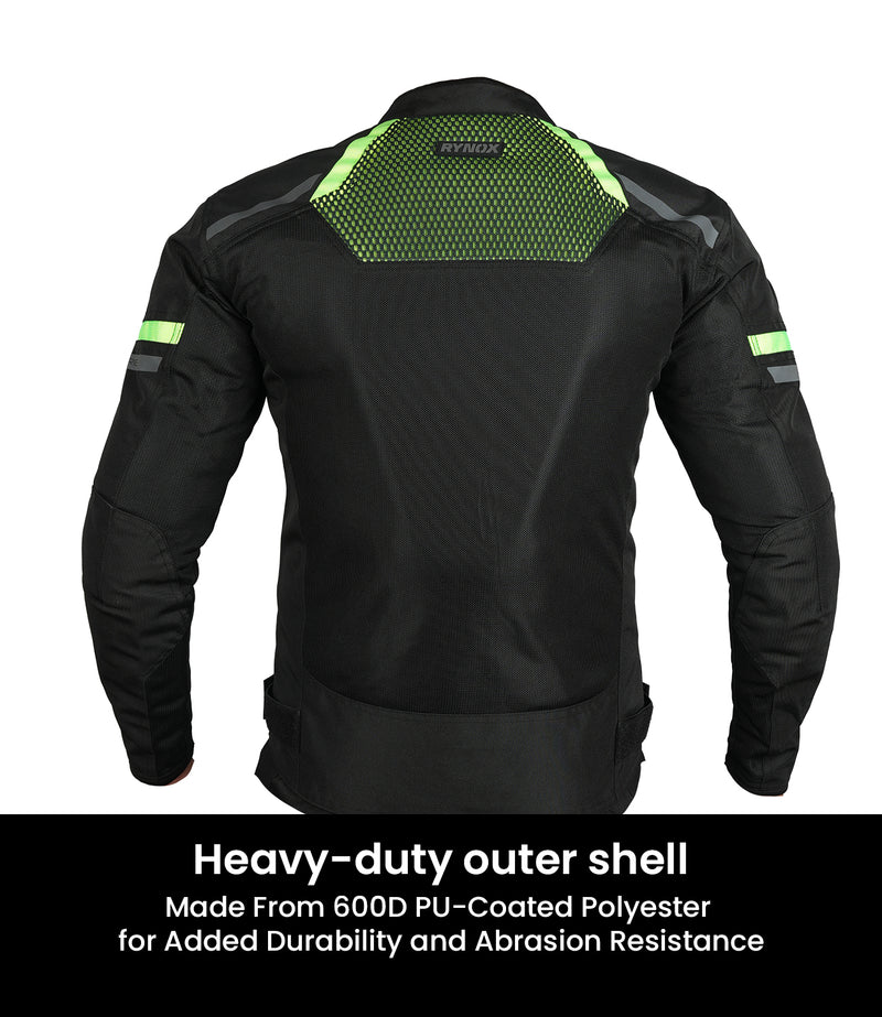 RYNOX JACKET HELIUM GT 3 BLACK HI-VIZ GREEN