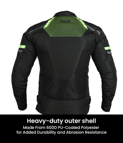 RYNOX JACKET HELIUM GT 3 BLACK HI-VIZ GREEN