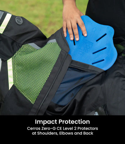 RYNOX JACKET HELIUM GT 3 BLACK HI-VIZ GREEN