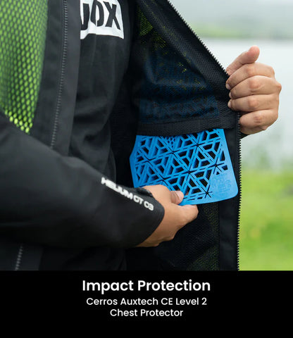 RYNOX JACKET HELIUM GT 3 BLACK HI-VIZ GREEN