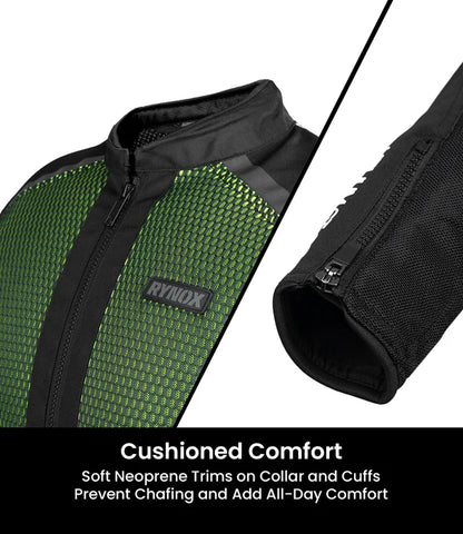 RYNOX JACKET HELIUM GT 3 BLACK HI-VIZ GREEN