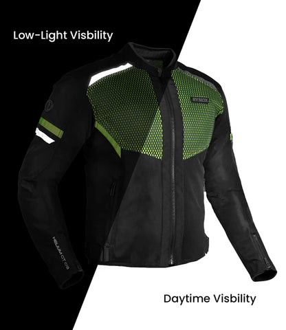 RYNOX JACKET HELIUM GT 3 BLACK HI-VIZ GREEN