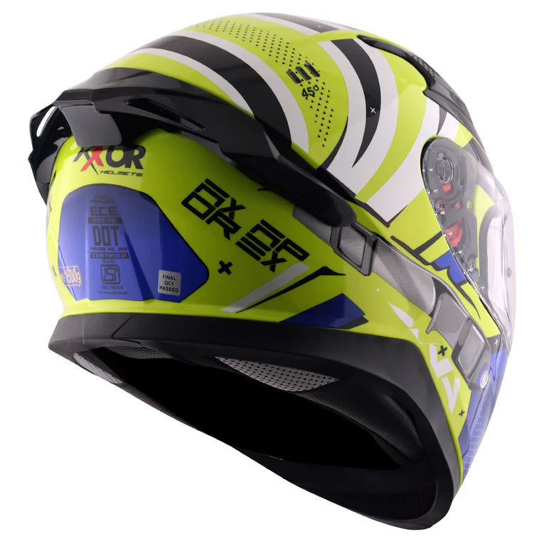 AXOR HELMET APEX HEX 2 NEON YELLOW BLUE
