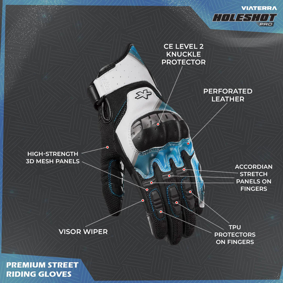 VIATERRA GLOVES HOLESHOT PRO BLACK
