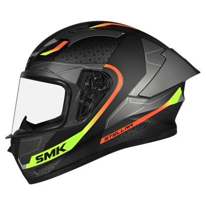 SMK HELMET STELLAR SP FLIGHT BLACK GREY FLUO YELLOW (GL264)