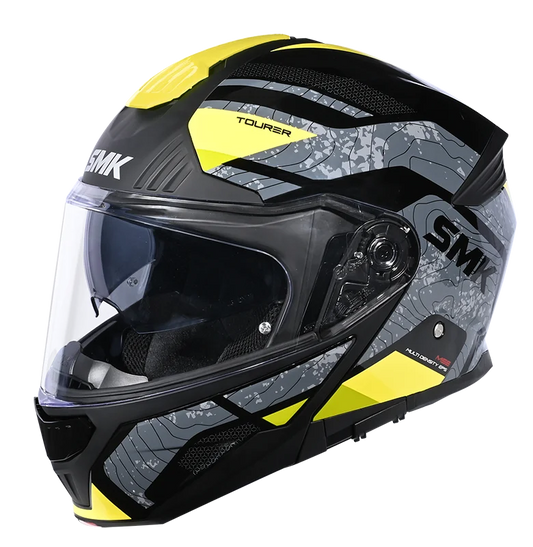 SMK HELMET GULLWING NAVIGATOR MATT BLACK GREY FLUO YELLOW (MA264)