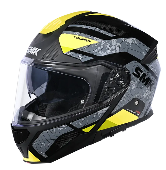 SMK HELMET GULLWING NAVIGATOR BLACK GREY FLUO YELLOW (GL264)