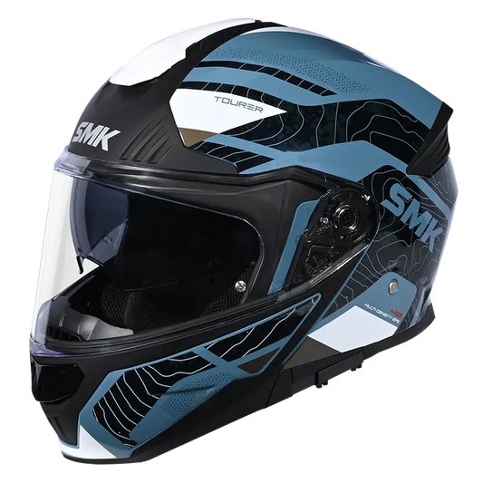 SMK HELMET GULLWING NAVIGATOR MATT BLUE WHITE (MA551)
