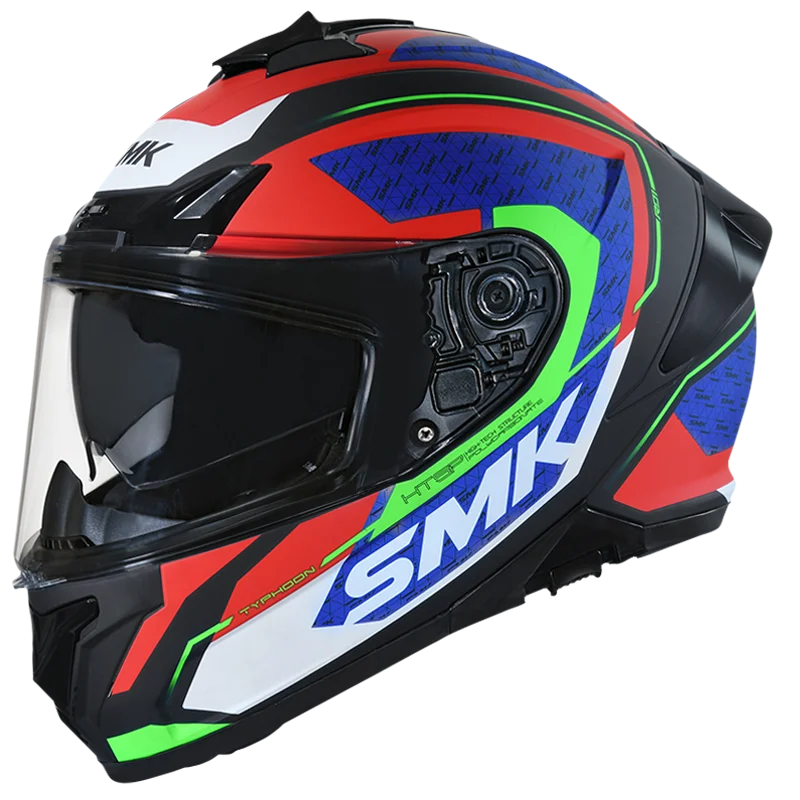 SMK HELMET TYPHOON RD1 MATT BLACK RED BLUE (MA235)