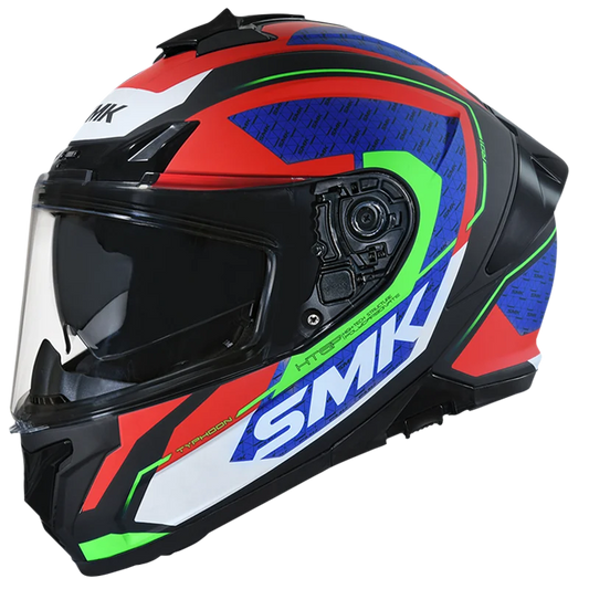 SMK HELMET TYPHOON RD1 MATT BLACK RED BLUE (MA235)