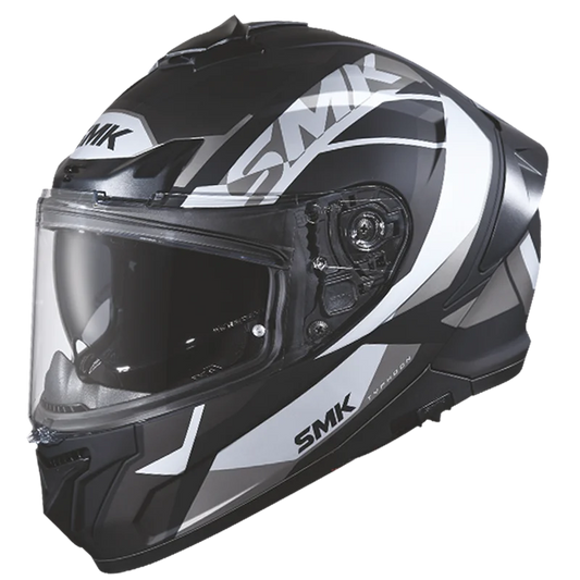 SMK HELMET TYPHOON STYLE MATT BLACK WHITE GREY (MA266)
