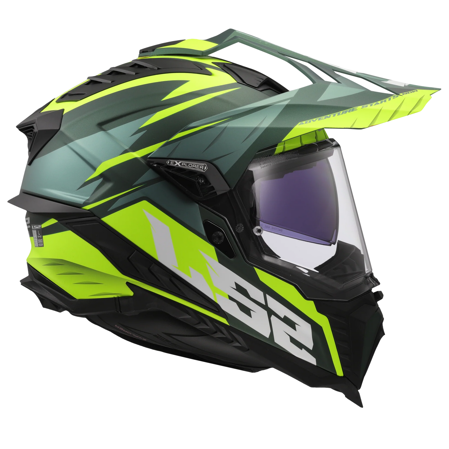 LS2 HELMET MX701 SPIRE GREEN HIVIS YELLOW