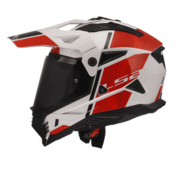 LS2 HELMET MX436 PIONEER II HILL WHITE RED