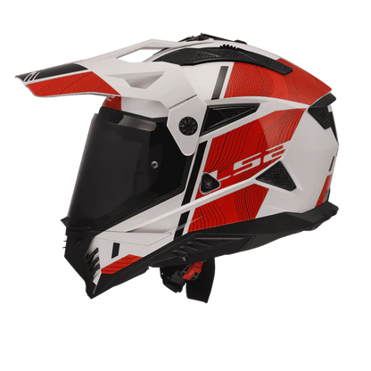 LS2 HELMET MX436 PIONEER II HILL WHITE RED