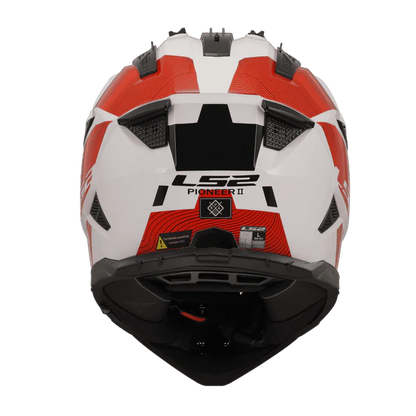 LS2 HELMET MX436 PIONEER II HILL WHITE RED