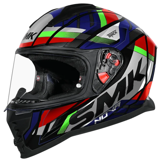 SMK HELMET NOVA TRACK BLACK GREY RED GREEN (GL268)