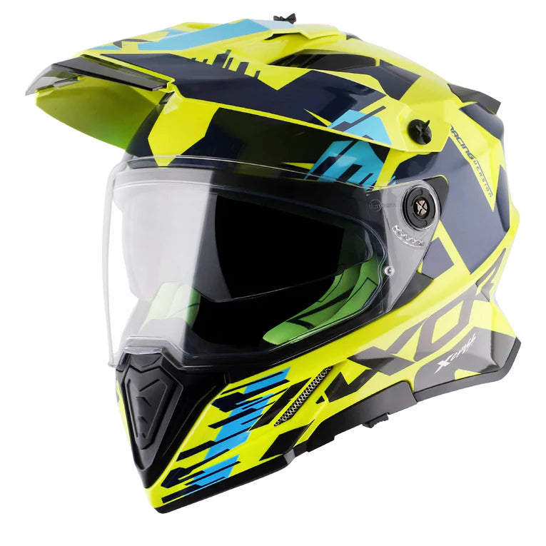 AXOR HELMET XCROSS X1 NEON YELLOW BLUE