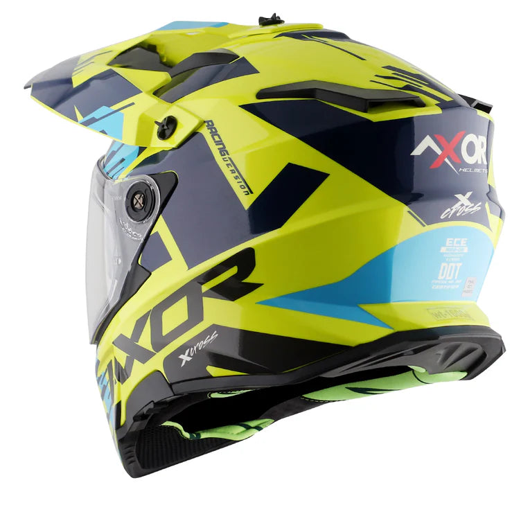 AXOR HELMET XCROSS X1 DV NEON YELLOW BLUE