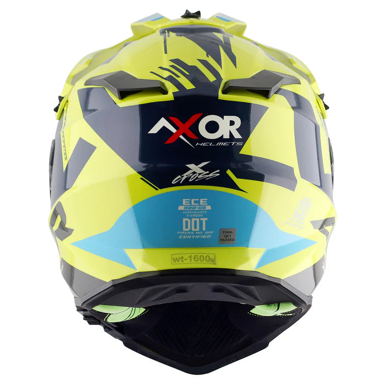 AXOR HELMET XCROSS X1 DV NEON YELLOW BLUE