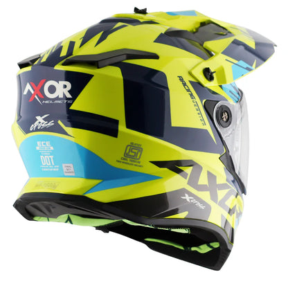 AXOR HELMET XCROSS X1 DV NEON YELLOW BLUE