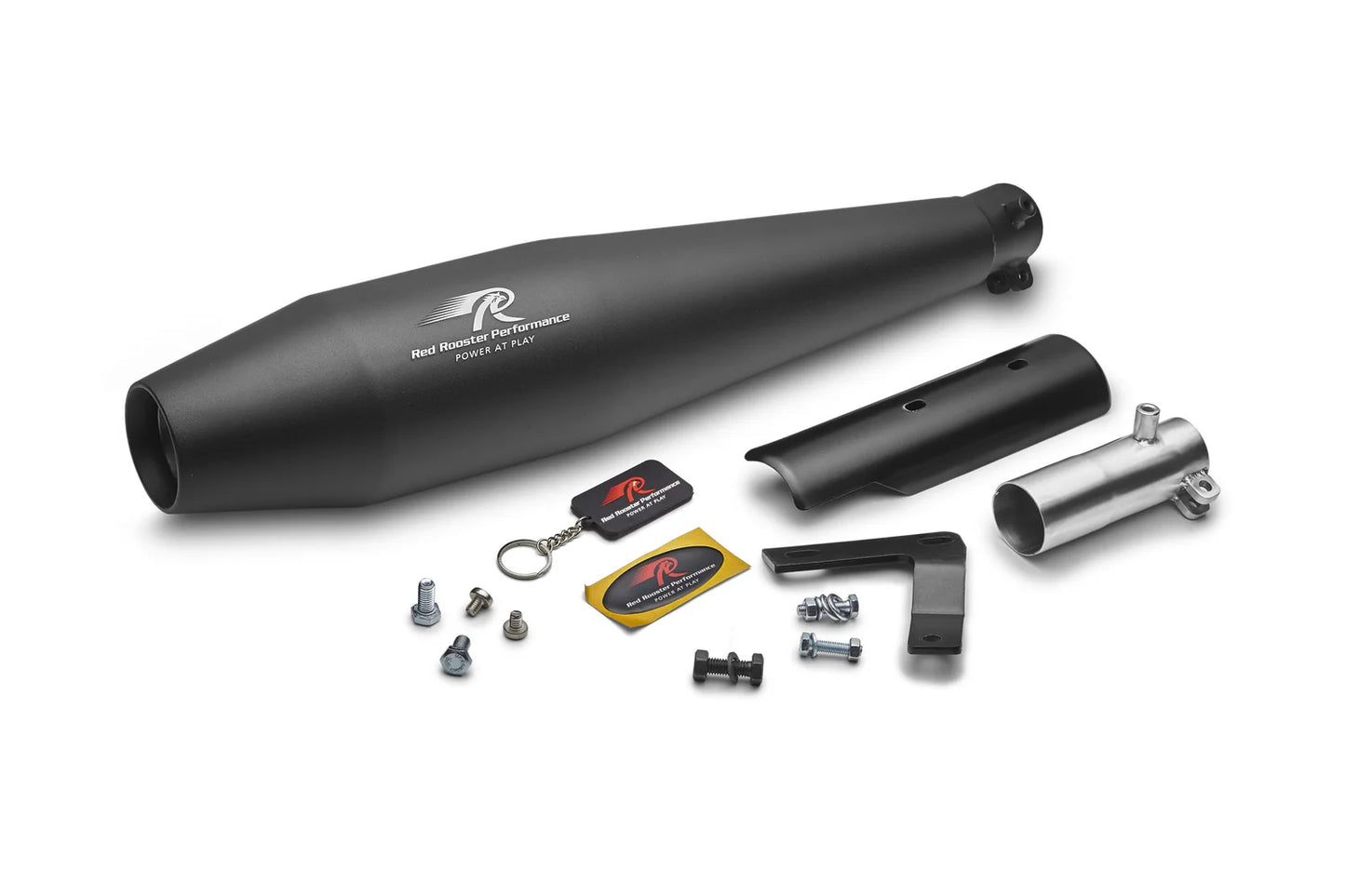 RED ROOSTER EXHAUST PEGASUS MATT BLACK HONDA H'NESS CB350