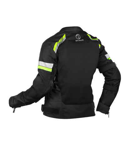 RYNOX JACKET AIR GT 4 WOMENS BLACK HI-VIZ GREEN