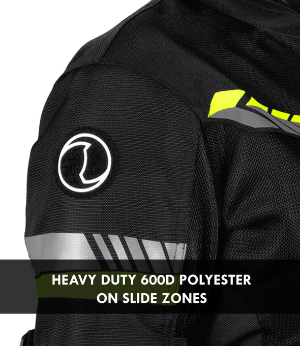 RYNOX JACKET AIR GT 4 WOMENS BLACK HI-VIZ GREEN
