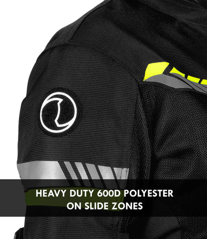 RYNOX JACKET AIR GT 4 WOMENS BLACK HI-VIZ GREEN