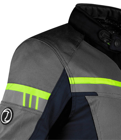 RYNOX JACKET STEALTH AIR PRO BLUE HI-VIZ GREEN