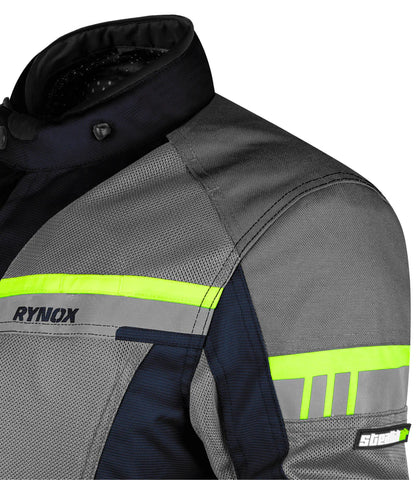 RYNOX JACKET STEALTH AIR PRO BLUE HI-VIZ GREEN