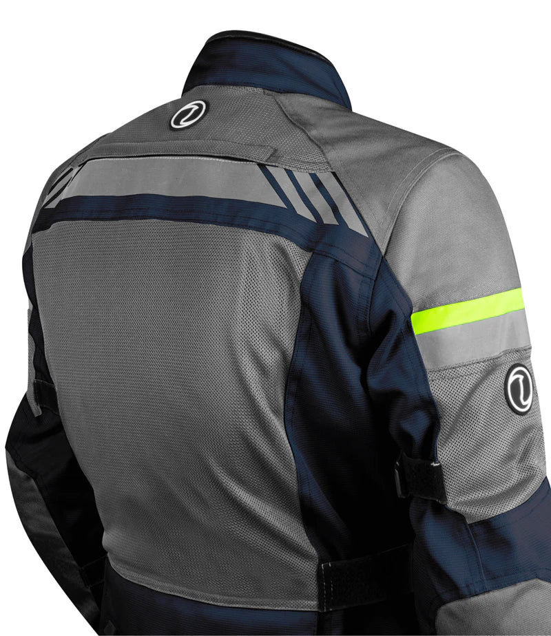 RYNOX JACKET STEALTH AIR PRO BLUE HI-VIZ GREEN