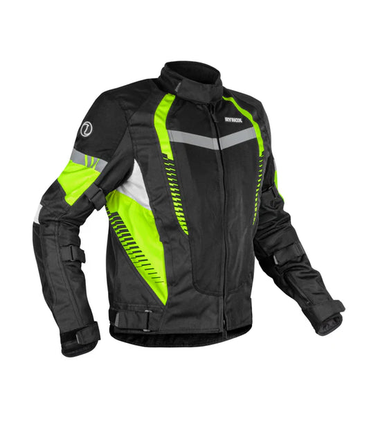 RYNOX JACKET TORNADO PRO 4 BLACK HI-VIZ GREEN