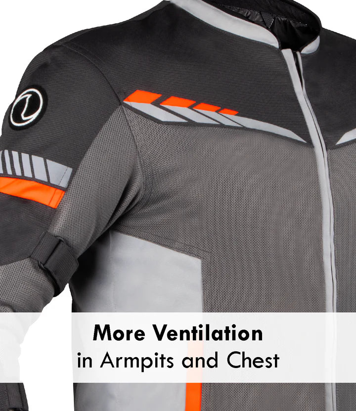 RYNOX JACKET AIR GT 4 GREY HI-VIZ ORANGE