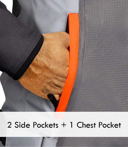 RYNOX JACKET AIR GT 4 GREY HI-VIZ ORANGE