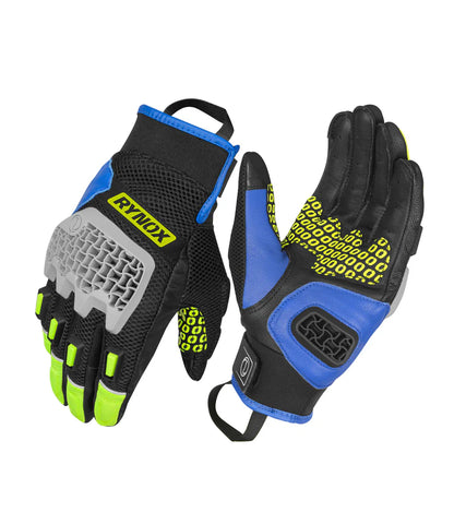 RYNOX GLOVES GRAVEL BLUE NEON