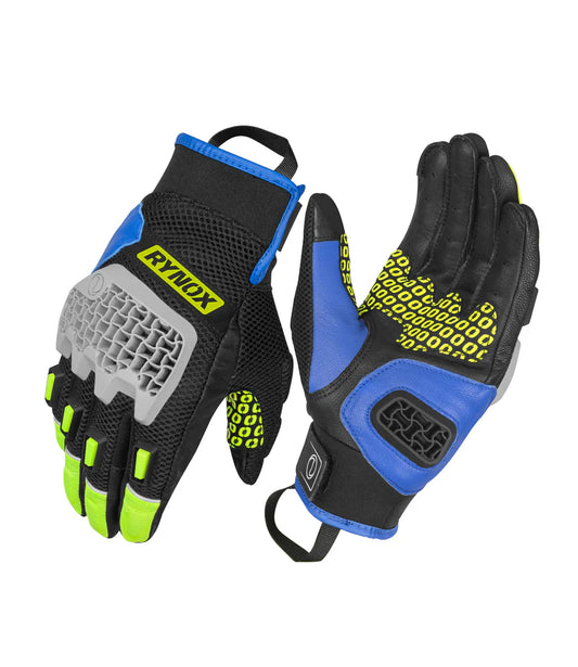 RYNOX GLOVES GRAVEL BLUE NEON