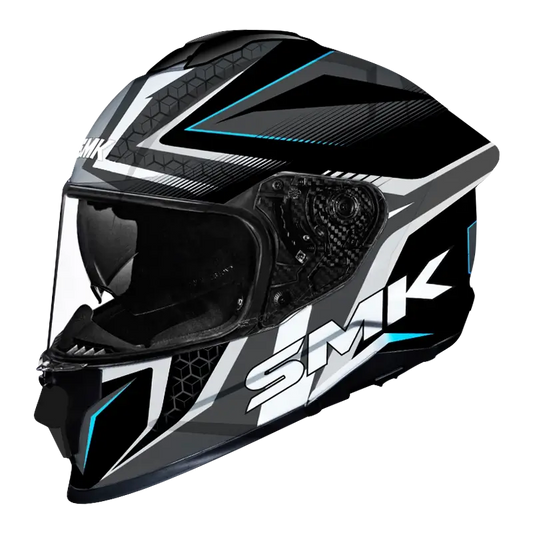 SMK HELMET TITAN  SLICK BLACK GREY BLUE (GL265)