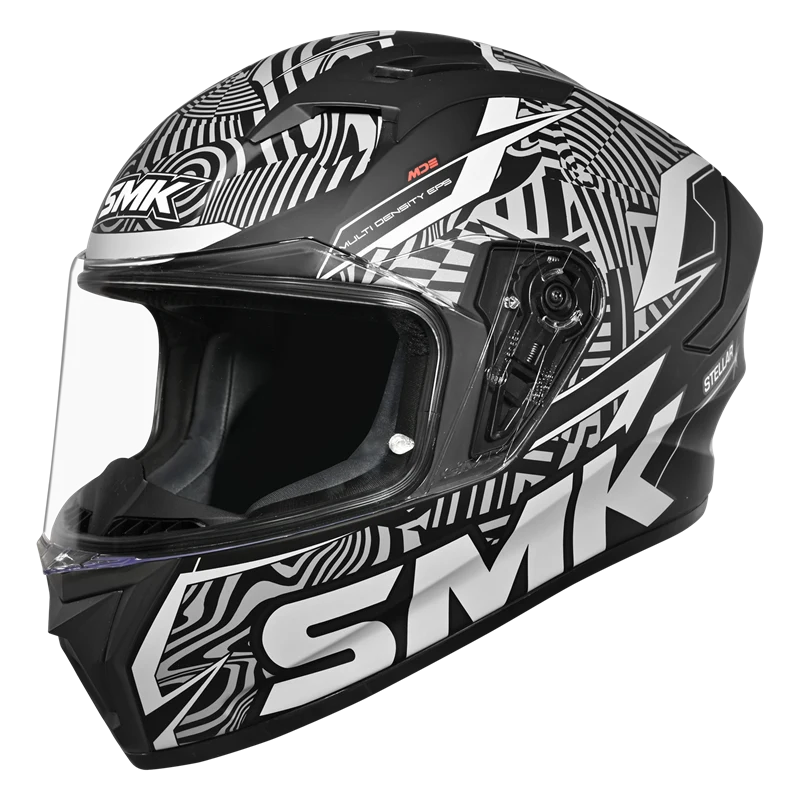 SMK HELMET STELLAR FURRY MATT BLACK GREY (MA266)