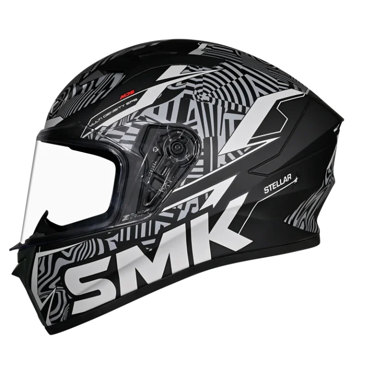 SMK HELMET STELLAR FURRY MATT BLACK GREY (MA266)