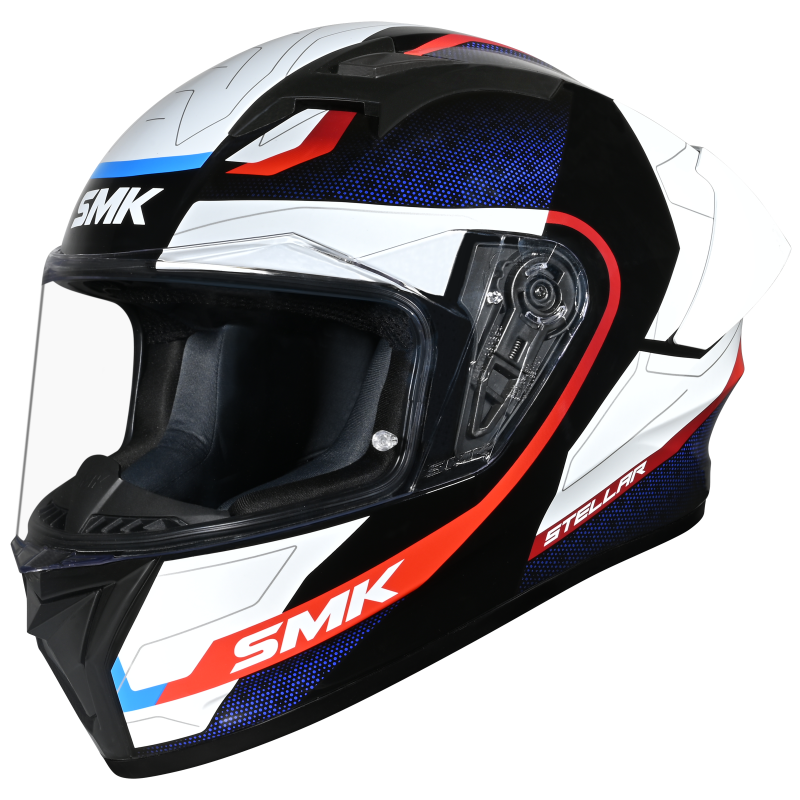 SMK HELMET STELLAR SP FLIGHT BLACK WHITE RED (GL213)