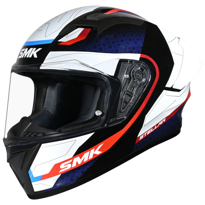 SMK HELMET STELLAR SP FLIGHT BLACK WHITE RED (GL213)