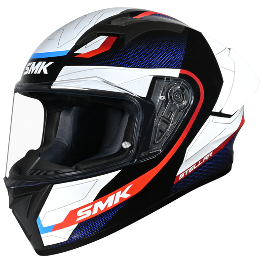 SMK HELMET STELLAR SP FLIGHT BLACK WHITE RED (GL213)