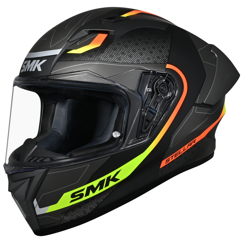 SMK HELMET STELLAR SP FLIGHT BLACK GREY FLUO YELLOW (GL264)