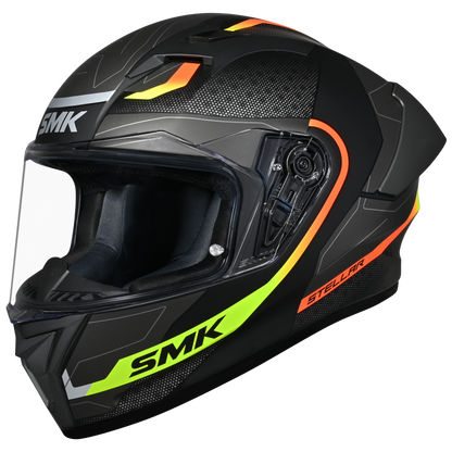 SMK HELMET STELLAR SP FLIGHT BLACK GREY FLUO YELLOW (GL264)