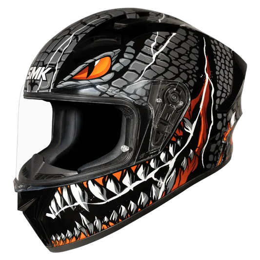 SMK HELMET STELLAR SP TAOTEI BLACK GREY ORANGE (GL267)